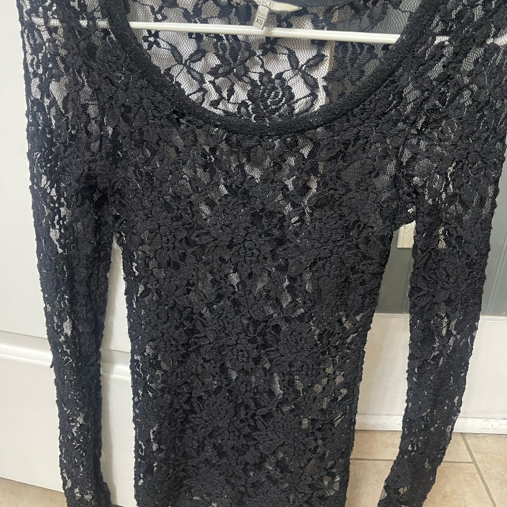 Chic Black Lace Floral Top